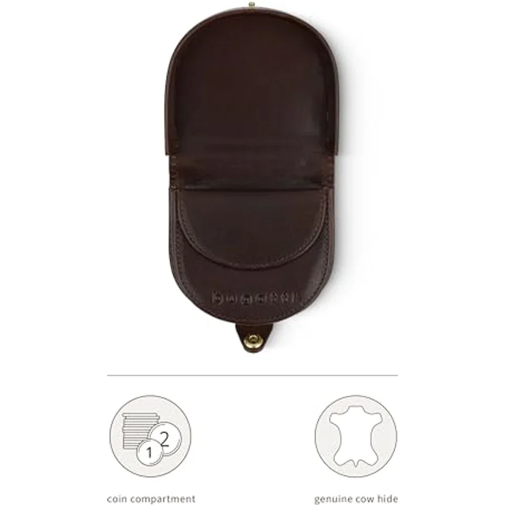 bugatti Neaples Münzbörse aus 100% Leder, 8 cm x 8 cm x 2,5 cm, braun – Bild 5