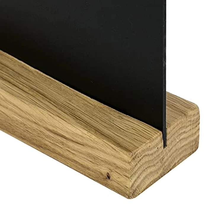 HMF Tischaufsteller Kreidetafel, DIN A5, schwarze DIY Deko mit Holzfuß, wiederverwendbar und stabil – Bild 7