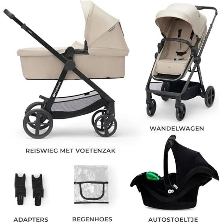 KinderKraft Newly 3in1 Mink Pro, Multifunctional Kinderwagen in Moonlight Grey mit einfachem Klappsystem und verstellbaren Elementen – Bild 10