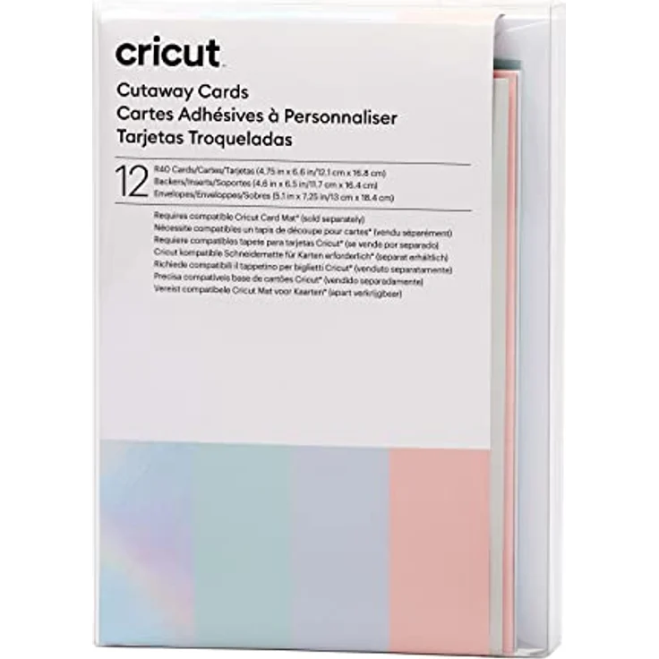 Cricut Cutaway -Karten | Pastell | 12,1 cm x 16,8 cm (Cricut -Größe R40) | 12-Pack | Zur Verwendung mit Cricut Card Matte - 2x2 – Bild 1