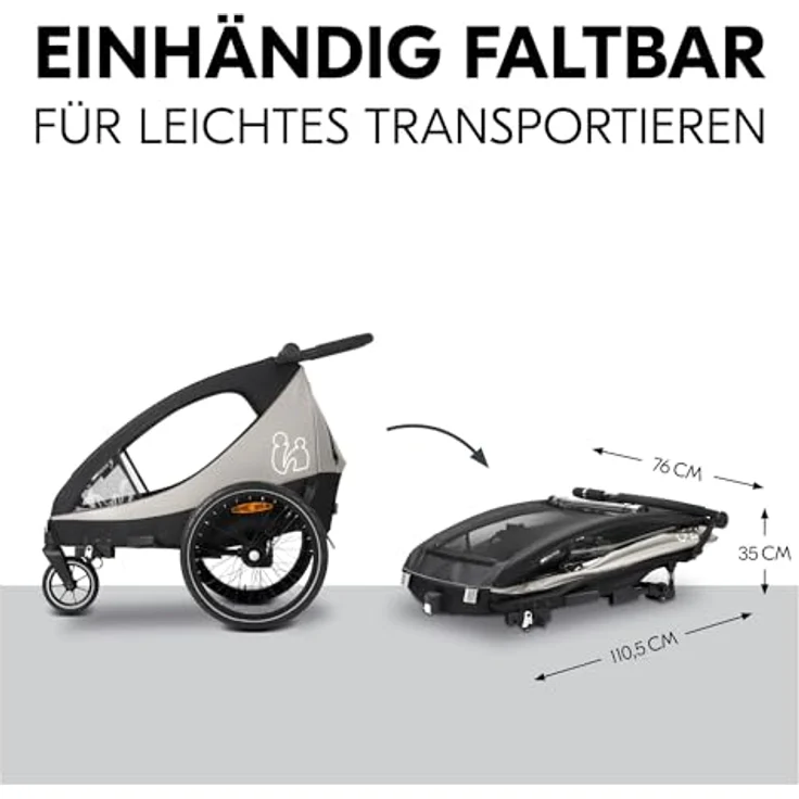 Hauck Dryk Duo Plus, Fahrradanhänger & Buggy mit Hinterradfederung – Bild 6