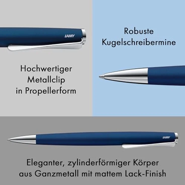Lamy Kugelschreiber Studio 267, elegant in Imperialblue, mit Drehmechanik und nachfüllbarer LAMY Grossraummine M 16 – Bild 3
