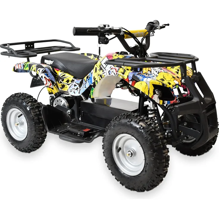 HECHT 56100 COMIC Kinder Quad Elektro, 1000W, bis 25 km/h, 36V 12Ah Akku, bis 65 kg Tragkraft, Scheibenbremsen, einstellbare Federung