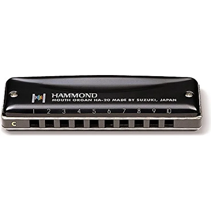 Suzuki Diatonic Harmonica Hammond HA-20 key of C, schwarz, HA-20-C