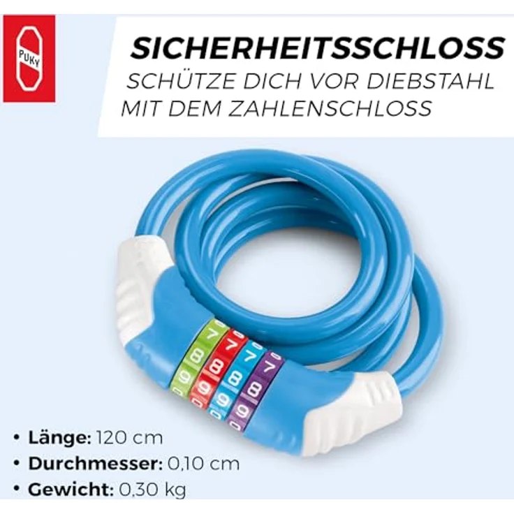 PUKY KS Sicherheitskabelschloss blau – Bild 4