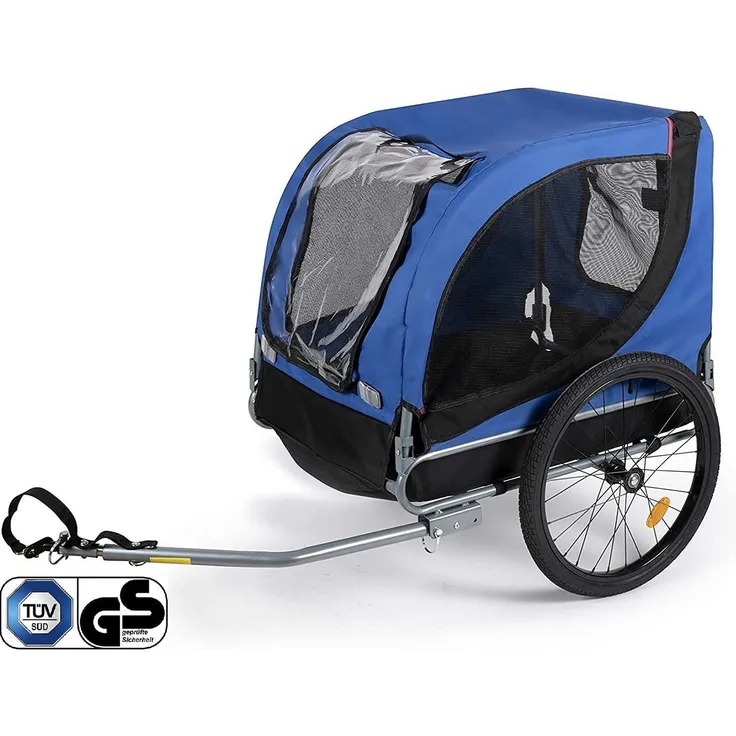 Sena Fahrradhundeanhänger Klappbar bis 40kg, TÜV geprüft, für kleine & große Haustiere, Marineblau