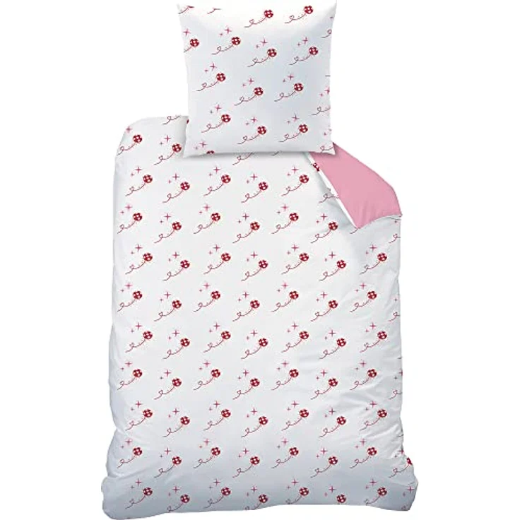 BERONAGE Miraculous Ladybug Kinder-Bettwäsche Shadow Rosa 135 x 200 + 80 x 80 cm 100% Baumwolle Biber-Flanell-Qualität mit Reißverschluss, deutsche Größe – Bild 4