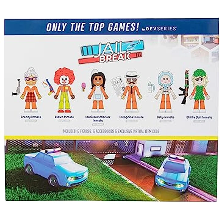 Jazwares Roblox Jailbreak Figuren-Set, 6 bewegliche Actionfiguren mit Zubehör und Spielcode - CRS0059 – Bild 4
