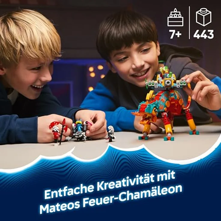 LEGO DREAMZzz 71492 Mateos Feuer-Chamäleon Bausatz, 2-in-1 Set mit beweglichen Teilen und Minifiguren, mehrfarbig – Bild 2
