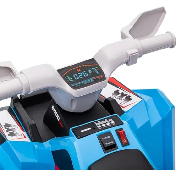 HOMCOM Elektro-Kinderquad Kinderauto, Elektrofahrzeug mit Vorwärts- & Rückwärtsgang, Belastbarkeit 25 kg, Blau, für Kinder von 18 Monaten bis 36 Monaten – Bild 9