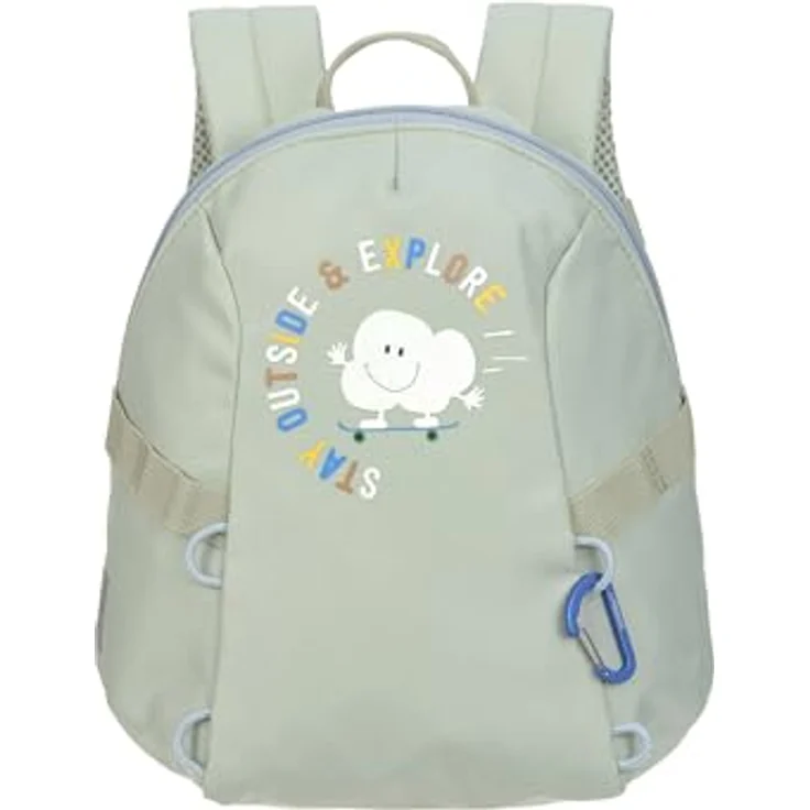 LÄSSIG Kleiner Kinderrucksack für Kita, Krippenrucksack mit Brustgurt, 3,5 Liter, wasserabweisend, Cloud light khaki – Bild 1