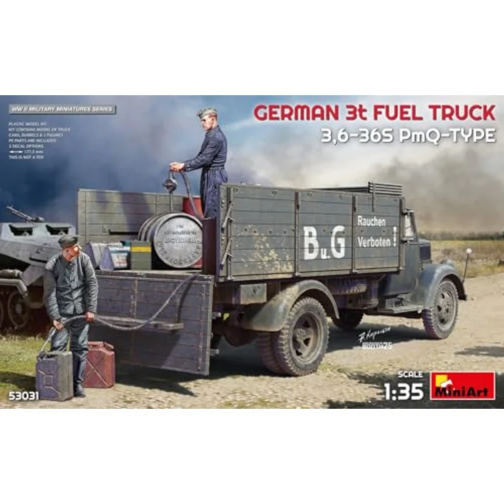 MiniArt Opel Blitz 3t Tankwagen 3,6-36S PmQ-Typ, Modellbauset 1:35 mit Zubehör und 2 Figuren – Bild 7