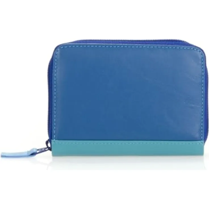 Mywalit Zip Around Kreditkartenetui Leder, 10 cm x 9 cm x 2 cm, in Blau (Seascape)