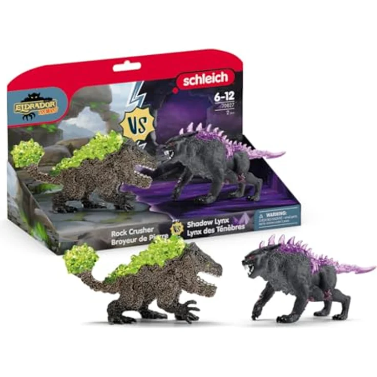 Schleich Schattenluchs vs Felsbrecher, Eldrador Creatures Set mit beweglichen Teilen, ca. 30 x 16 x 13,5 cm – Bild 1