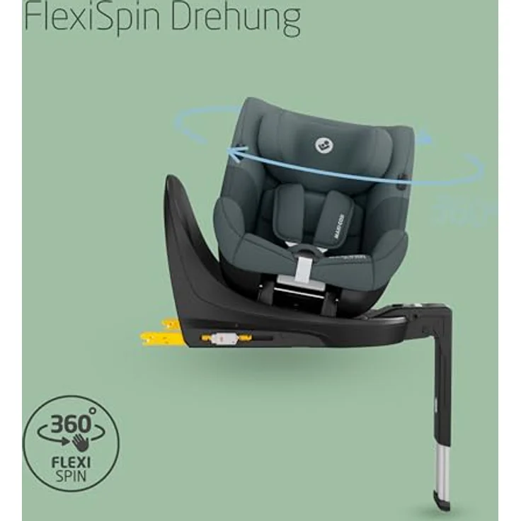 Maxi-Cosi Reboarder-Kindersitz Mica 360 S - Tonal Graphite, i-Size Sicherheitsnorm, 360° FlexiSpin Rotation – Bild 2