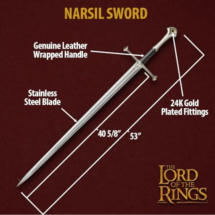 United Cutlery LOTR Schwert Narsil, detailgetreues Kostümzubehör aus "Der Herr der Ringe" – Bild 2
