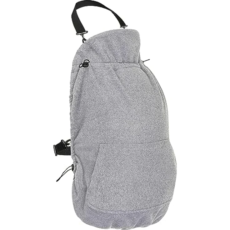 Hoppediz Tragecover Basic - wärmendes Fleece-Cover für Tragetuch und Babytrage, stone, mit Kordelzügen und Eingrifftaschen – Bild 1