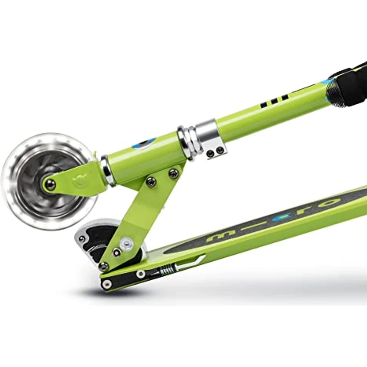 MICRO micro Sprite LED Kinder Kinderscooter | Cityroller mit LED-Rollen | klappbar und höhenverstellbarer Lenker | ab 5 J. | Tretroller Chartreuse – Bild 3