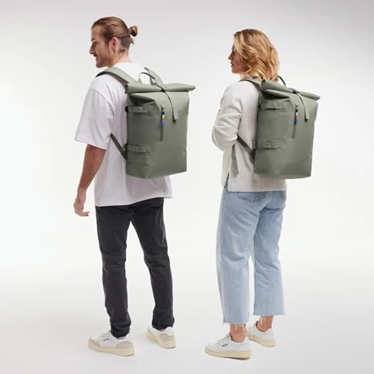 Got Bag Wanderrucksack ROLLTOP 2.0, 31 l Volumen, herausnehmbare Laptopsleeve für 15 Zoll, ergonomische Schultergurte, Magnetverschluss, gepolsterter Rücken, schwarz – Bild 5