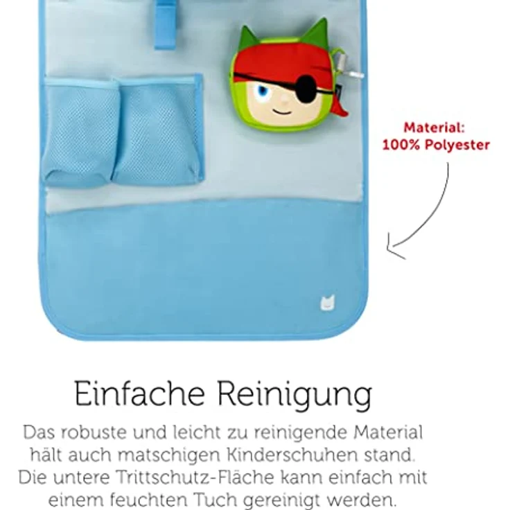 Tonies Auto Organizer - hellblau mit Mini Tasche Pirat, für 8 Tonies, Maße 40,2 x 50,1 cm ausgeklappt – Bild 8