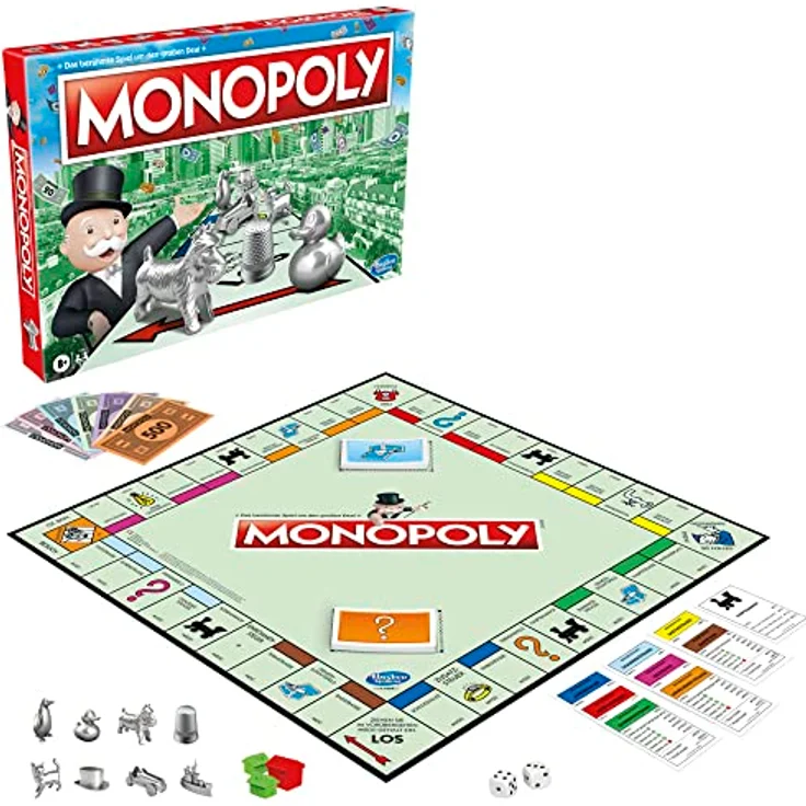 Monopoly Spiel, Familien-Brettspiel für 2 bis 6 Spieler, ab 8 Jahren für Kinder, mit 8 Spielfiguren (Figuren können variieren), ab 8 Jahren – Bild 4