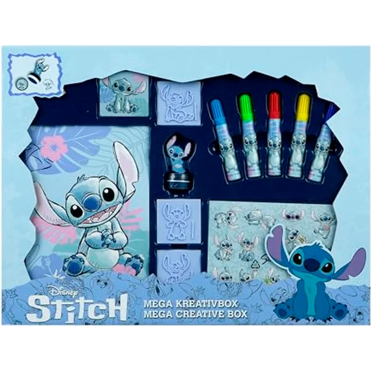 Lilo & Stitch Mega-Kreativ-Box, umfangreiches Bastelset für Kinder mit Buntstiften, Markern und Aufklebern – Bild 1
