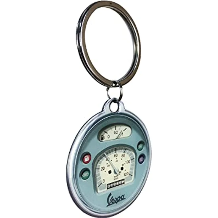 Nostalgic-Art Retro Schlüsselanhänger, Ø 4 cm, Vespa – Tacho aus Metall, Vintage Design, Silber - Preisvergleich