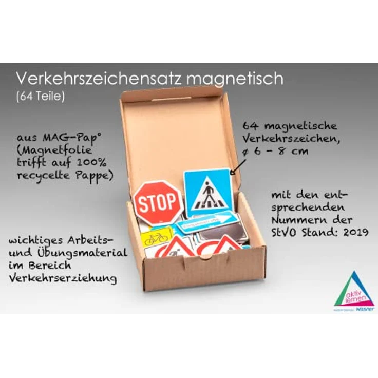 WISSNER® aktiv lernen - 64 magnetische Verkehrszeichen - MAG-Pap – Bild 3