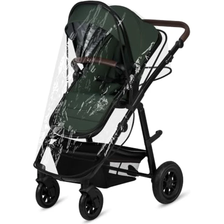 Lionelo Amber LO-AMBER 3IN1 Kombikinderwagen, Set mit Babywanne, Autositz, Moskitonetz und Regenschutz, Green Forest – Bild 7