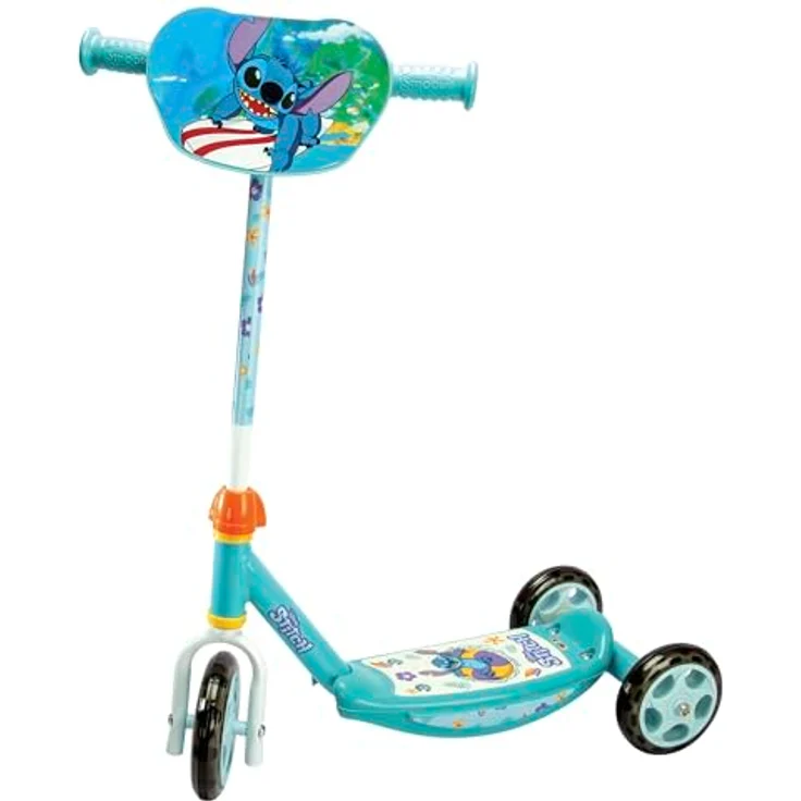Smoby Stitch 3-rad-scooter One Size, Leicht zu fahrender Roller im Disney Stitch Design, höhenverstellbarer Lenker, stabiler Metallrahmen – Bild 1