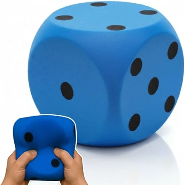 alldoro 63108 XXL Schaumstoff-Würfel Blau, 15 x 15 cm, weicher Spielwürfel für drinnen und draußen, lernfördernd und leise