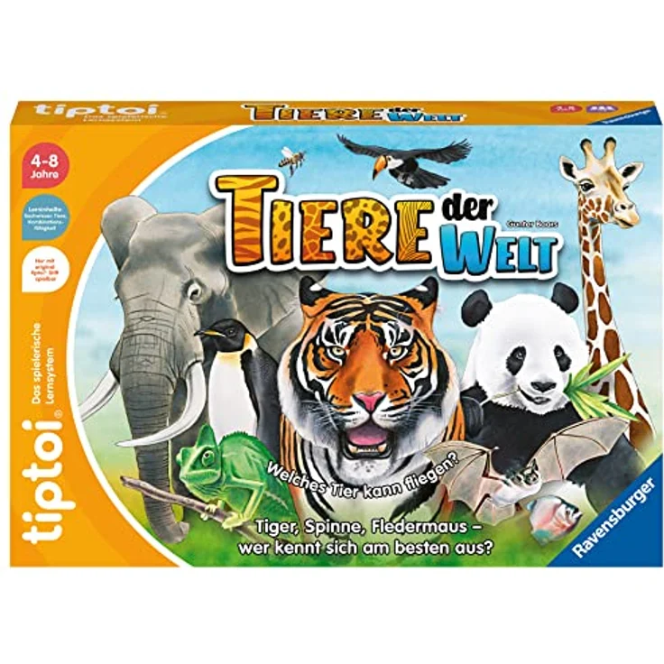 Ravensburger tiptoi® Spiel "Tiere der Welt", Lernspiel zur Tierarten-Erkennung, Made in Europe – Bild 1
