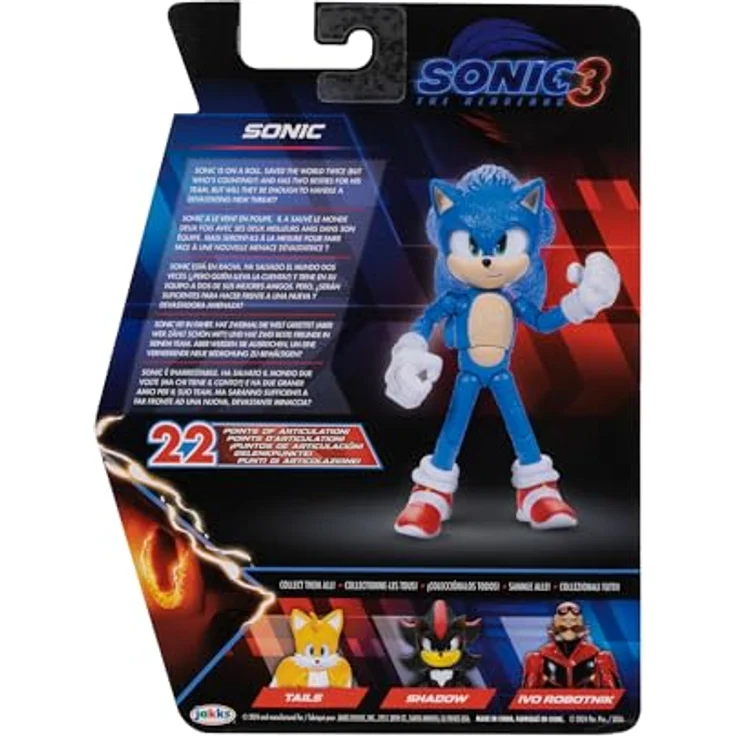 Sonic The Hedgehog 3 5" Sonic Figur mit 22 Gelenkpunkten, mehrfarbig – Bild 7