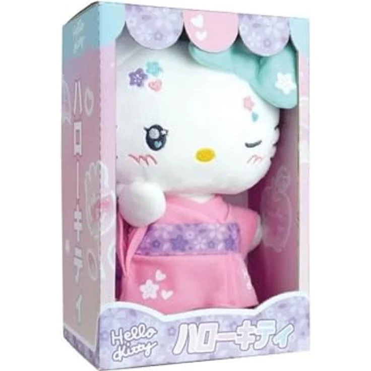 Jemini Kawaii-Plüschtier Hello Kitty mit rosa Kimono und Flip-Flops, 22 cm, bunt – Bild 5
