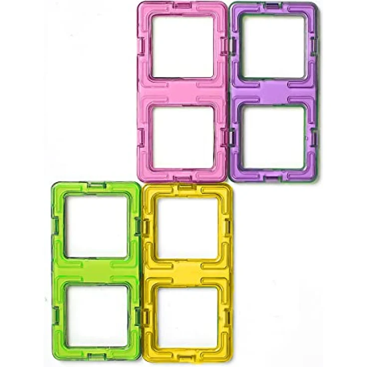 MK MAGNIKON Magnetische Bausteine Ersatzset, 4 Rechtecke, Montessori Spielzeug für Kinder ab 3 Jahren, Geschenkidee für Mädchen und Jungen – Bild 3