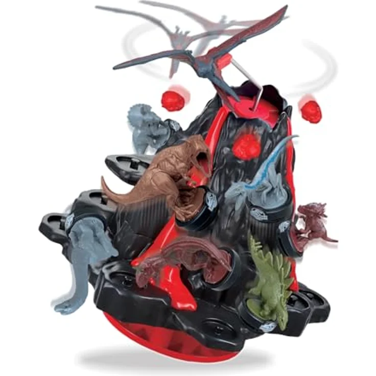 EPOCH Games Jurassic World Shaky Volcano, Geschicklichkeitsspiel mit 8 Dinosaurierfiguren für Kinder ab 4 Jahren – Bild 3