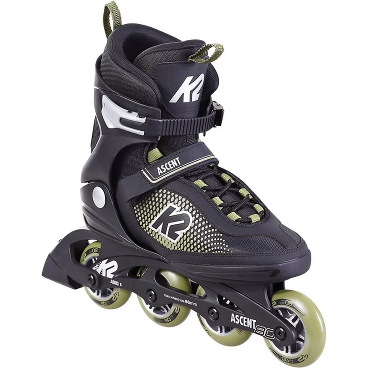 K2 Inlineskates ASCENT 80 M, Rollschuhe für Einsteiger mit F.B.I. Schiene, schwarz – Bild 1