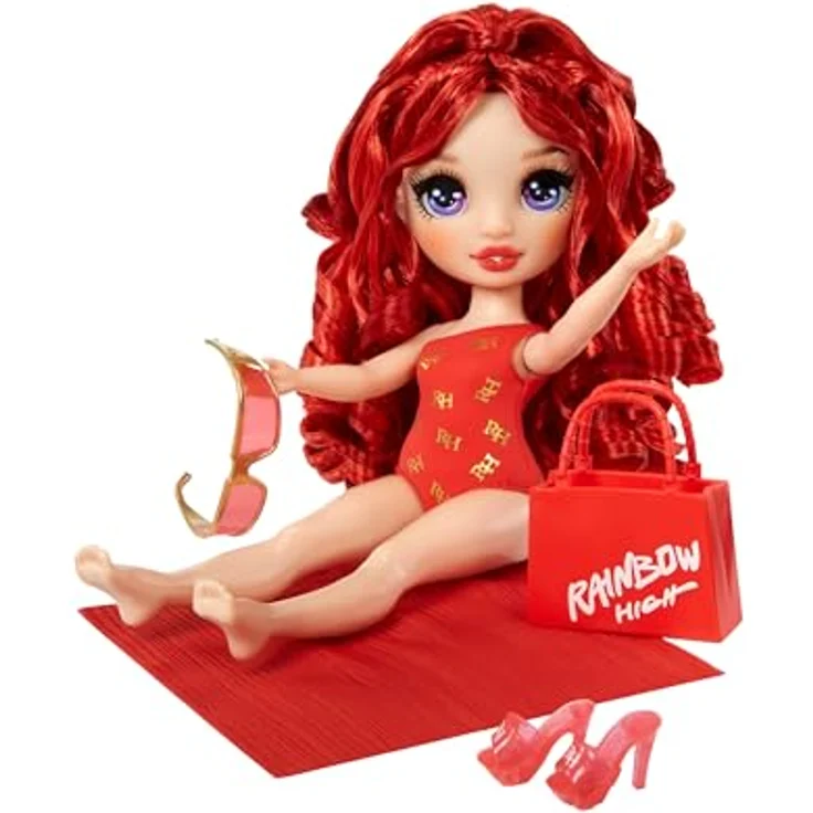 Rainbow High Anziehpuppe Rainbow High Swim & Style Fashion Doll- Ruby (Red), Bademodepuppe mit Accessoires – Bild 5