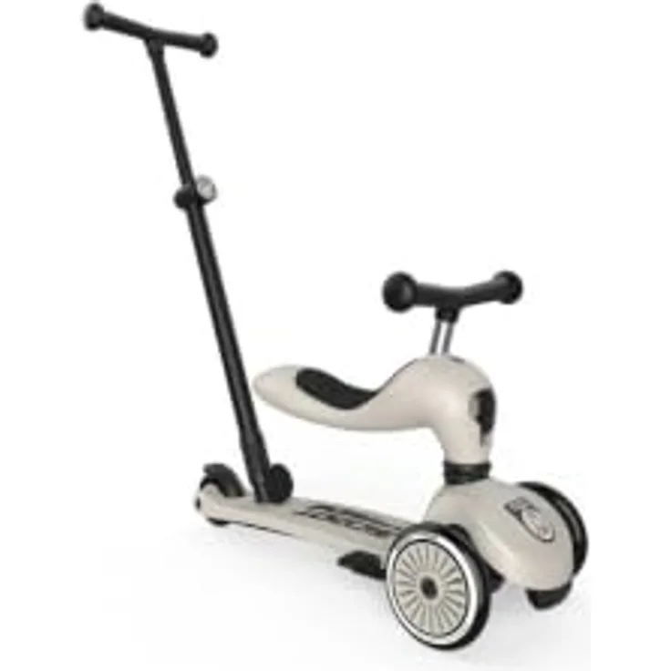 Scoot and Ride Highwaykick 1, 2in1 Laufrad und Scooter mit Schiebegriff, Miffy Kollektion, weiß