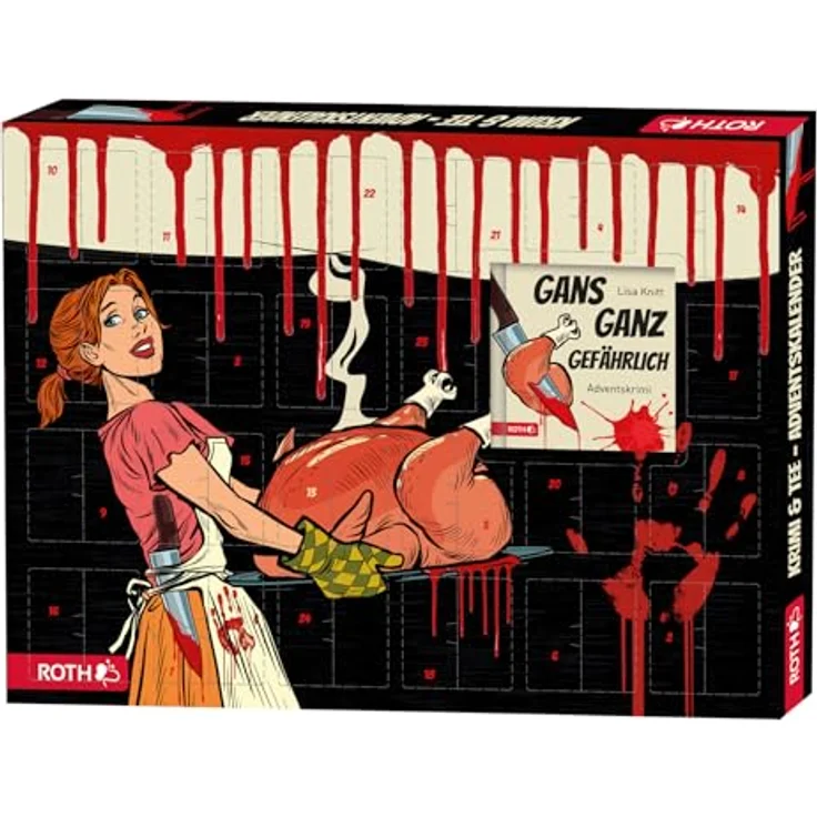 Roth Krimi & Bio-Tee Adventskalender - 24 Sorten Tee, inkl. Krimi, handgefertigt, 450x40x340mm – Bild 3