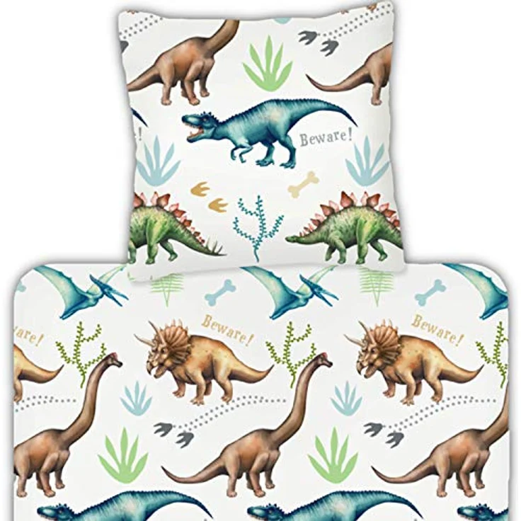 ESPiCO Bettwäsche Trendy Bedding Dinos Dinosaurier Dino Saurier Knochen Schnabel Flügel Tiermotiv Reptilien Renforcé, Größe:135 cm x 200 cm - Preisvergleich – Bild 2