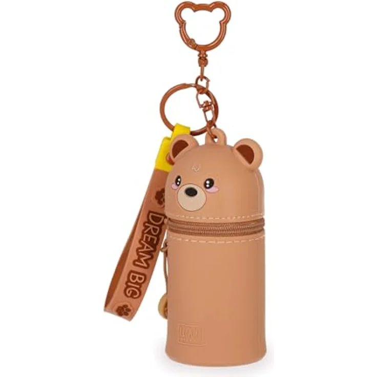 Legami Mini-Geldbörse Kawaii Teddy Bear, Silikon mit Schlüsselanhänger, Karabinerhaken und Handschlaufe, 5 x 12 x 5 cm – Bild 3