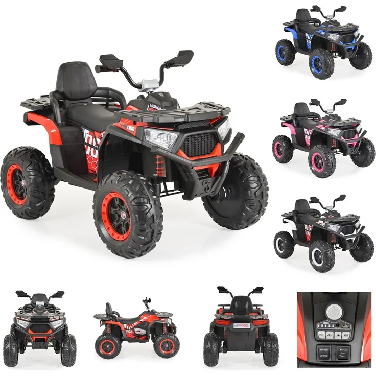 Moni Kinder Elektro-Buggy Cool NEL-007, mit EVA-Reifen, Scheinwerfer, Musikfunktion, rot, für Kinder ab 3 Jahren, 30 kg max. Gewicht, 3,5 km/h Geschwindigkeit