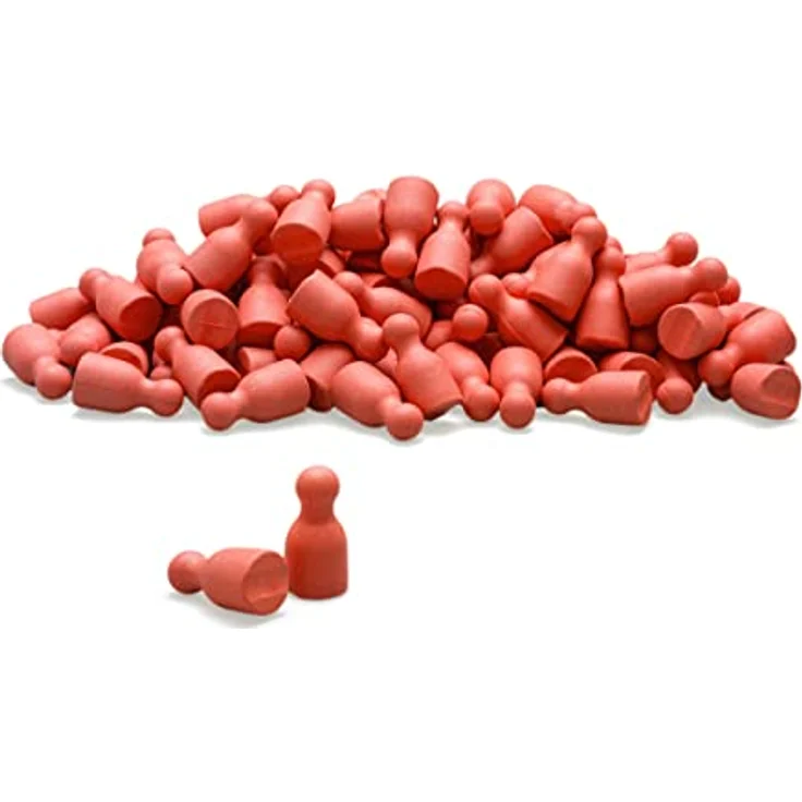 WISSNER® RE-Wood Halma-Kegel Spielfiguren (100 Stück) – Rot, hergestellt in Deutschland – Bild 1