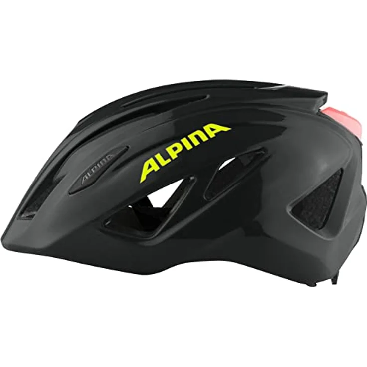 ALPINA PICO FLASH - Beleuchteter, Leichter & Bruchfester Fahrradhelm Mit Fliegennetz Für Kinder, black-neon gloss, 50-55 cm – Bild 3