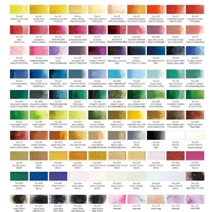 Kuretake Gansai Tambi Aquarell-Set, 100-Farben-Set mit hochwertigen, lebendigen Farben und replaceable Pans, 2024 Edition – Bild 3