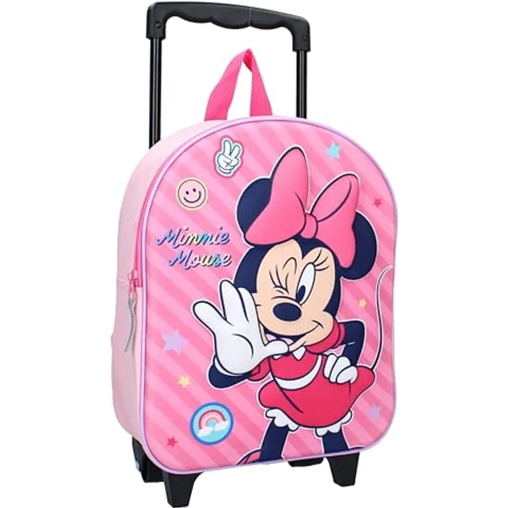 Vadobag Trolley-Reiserucksack 3D Minnie Mouse Fashion Besties, leicht zu reinigen, kompaktes Design, rosa