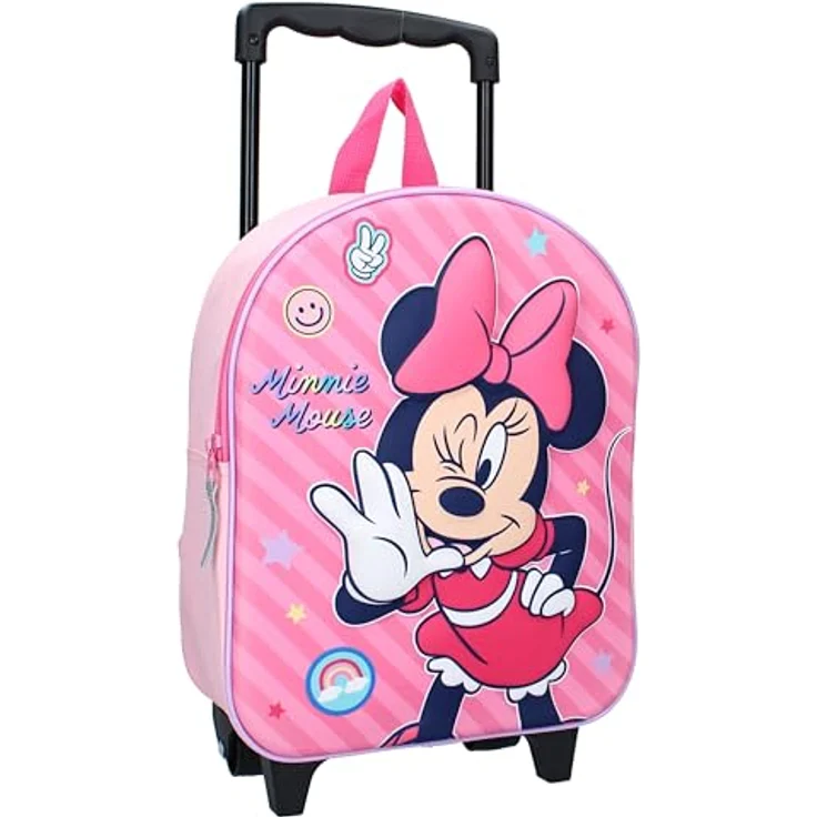 Vadobag Trolley-Reiserucksack 3D Minnie Mouse Fashion Besties, leicht zu reinigen, kompaktes Design, rosa – Bild 1