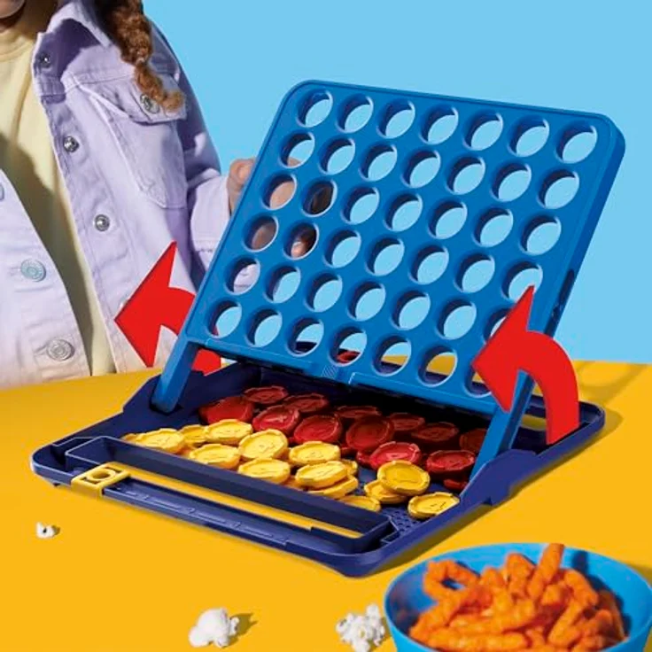 Hasbro Gaming 4 Gewinn Refresh, Brettspiel mit 4 Chips, praktischer Tragebox und integriertem Punktezähler für 2 Spieler – Bild 7
