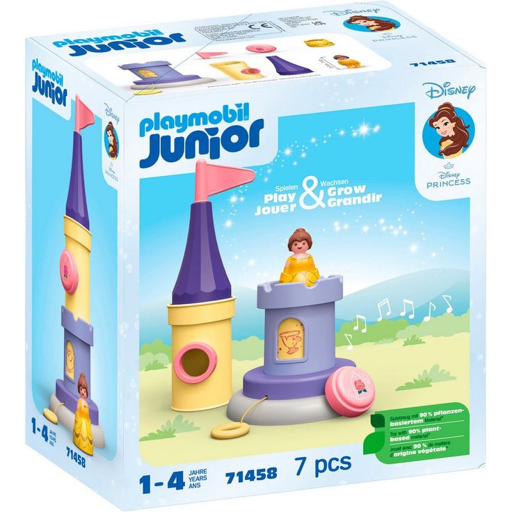 Playmobil® Konstruktions-Spielset Belles Spielturm mit Melodie (71458), JUNIOR & Disney, (7 St), Made in Europe – Bild 1